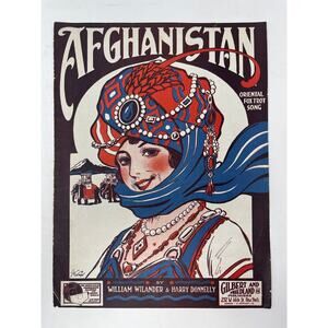 1920‎ Afghanistan Sheet Music Oriental Fox Trot Song - Great Graphics